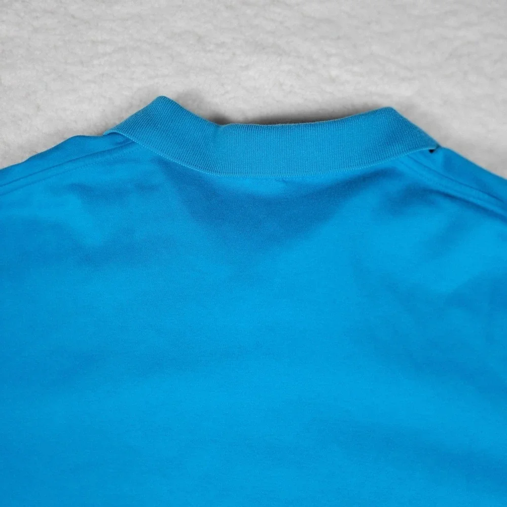Polo Ralph Lauren Polo Shirt Men Large Blue Short Sleeve Orange Pony Logo